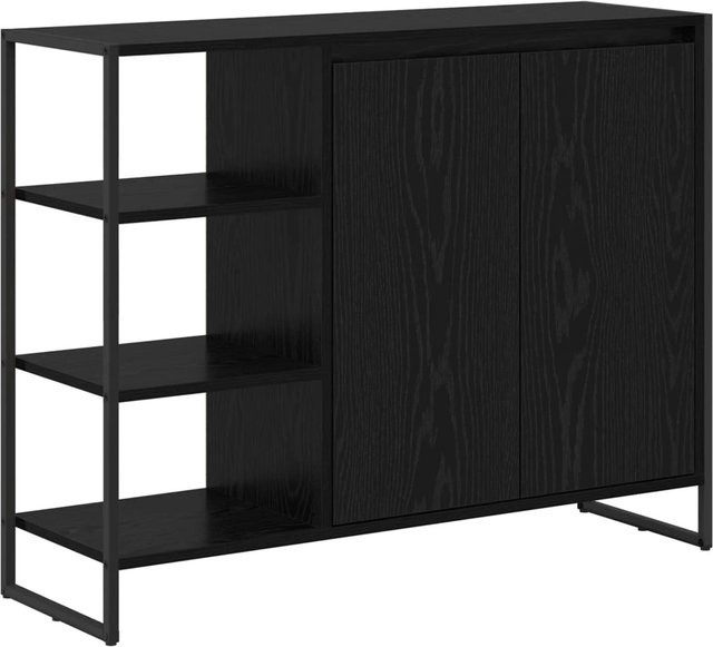 vidaXL Seitenschrank in Schwarz und Eichen-Optik für dein Wohnzimmer, B/T/H: 96,5 x 30 x 75 cm - Bild 1