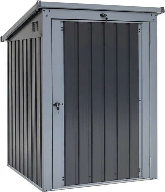 Westmann Mülltonnenbox aus Stahlblech für 240 Liter, 1-fach, Grau, B/H/T: 104 x 134 x 101 cm - Bild 1