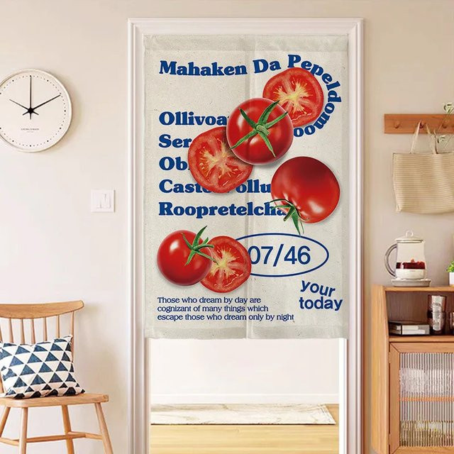 VIKAMA Stoff-Türvorhang mit amerikanischem Retro-Muster als Sichtschutz und Innenraumtrennung, Multicolour, Breite: 70 cm, Höhe: 150 cm - Bild 1