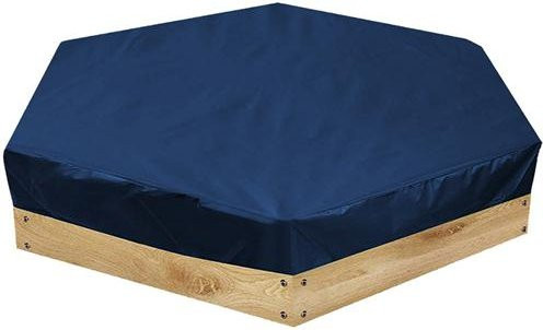 TolTales Sandkastenabdeckung sechseckig aus wasserdichtem Polyester-Taft in Dunkelblau, B/T/H: 230 x 200 x 20 cm - Bild 1