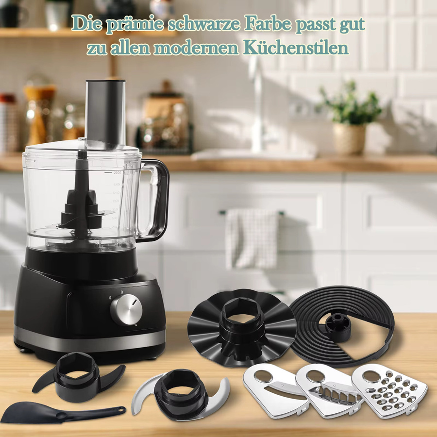 Topstrong 8-in-1 Fleischwolf Küchenmaschine mit 800W und 3 Geschwindigkeiten in Schwarz - Bild 7