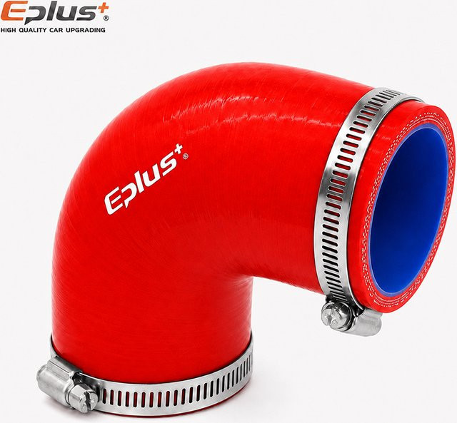 EPLUS Roter Silikonschlauch 90-Grad-Schlauchverbinder als universeller Ladeluftkühler- und Turbo-Rohradapter für den Auto-Lufteinlass - Bild 1