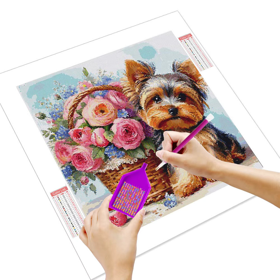 Huacan Hund Rose Diamantgemälde, Bastelset, Bunt / Mehrfarbig - Bild 2
