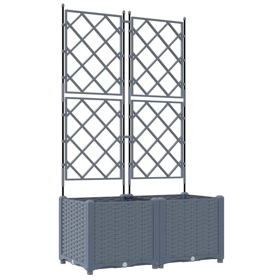 vidaXL Garten-Pflanzgefäß Set aus Stahl in Hellgrau, 2 Stück, B/T/H: 80 x 40 x 143 cm - Bild 2