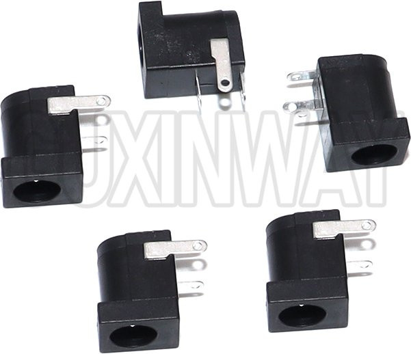 GUXINWAY DC-005 DC-Strombuchse, 10 Stück, Schwarz, 5,5 x 2,1 mm, rechtwinklige Leiterplattenmontage - Bild 1