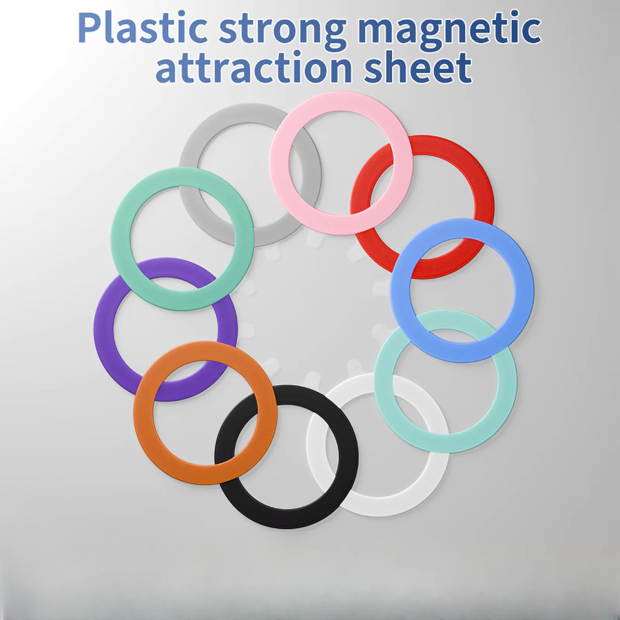 WSSHE Magnetischer Ring für MagSafe Telefonhüllen, Kunststoff Aufkleber zur Unterstützung von kabellosem Laden und Magnet-Autohalterungen, Schwarz oder Gelb - Bild 1
