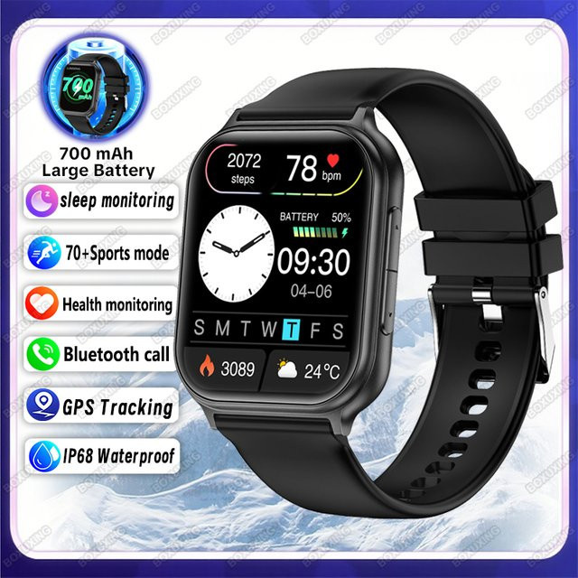 BOXUXING Smartwatch, Schwarz, Silikon, Unisex - Bild 1