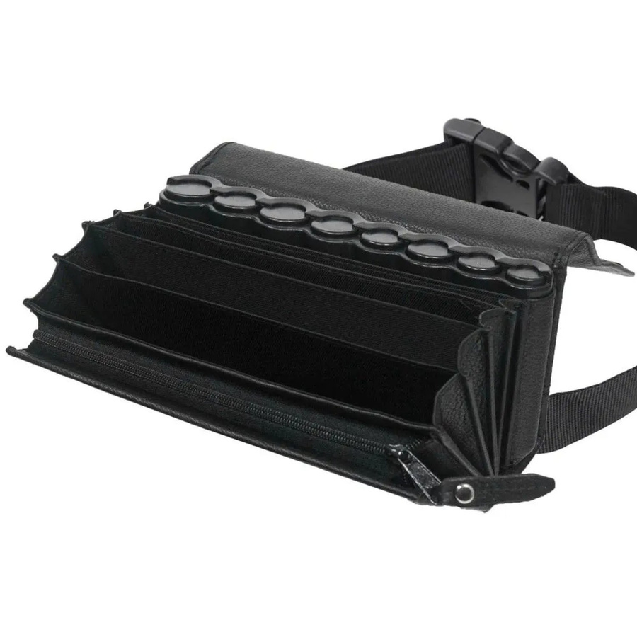 HMF Kellnertasche Geldbörse aus Leder mit Reißverschlussfach in Schwarz B/T/H: 21 x 10 x 7 cm - Bild 2