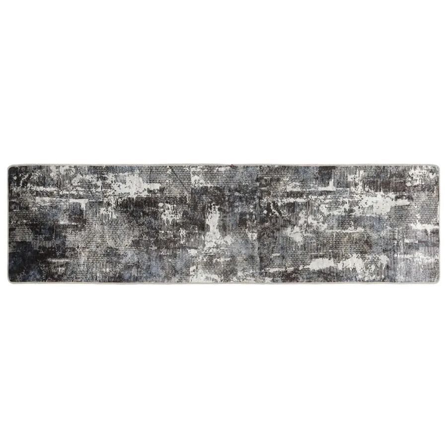 vidaXL Teppich Modern Abstract Mehrfarbig Grau, Waschbar und Rutschfest, B: 80 cm, L: 300 cm - Bild 2