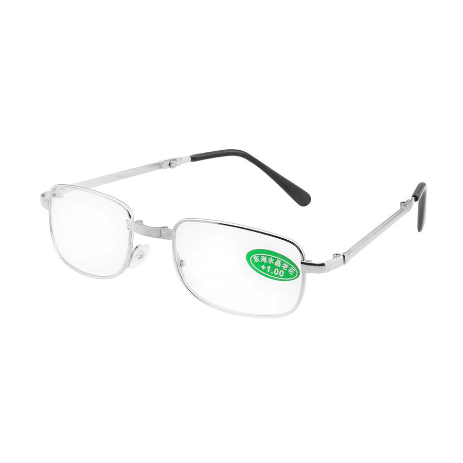 Qutzzmnd Lesebrille, Metall, Vollrand, rechteckig, Silber, Unisex - Bild 2