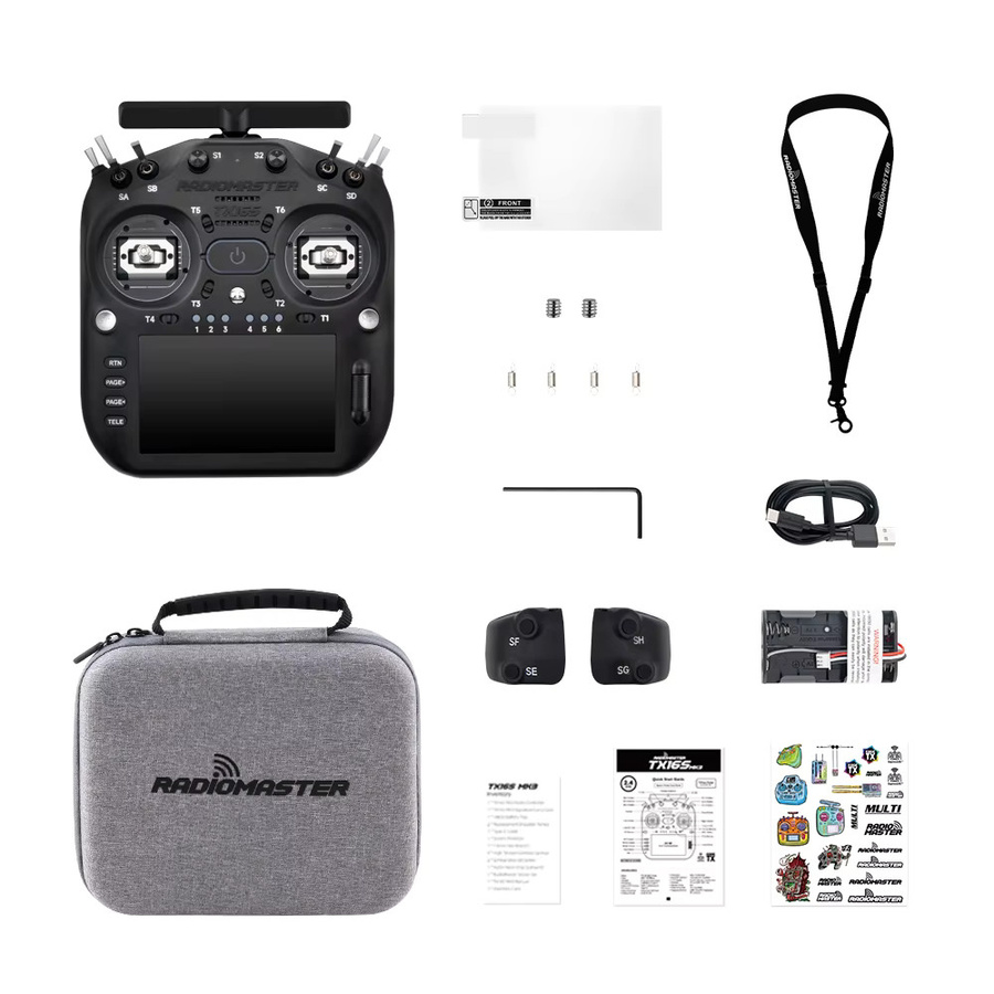 Radiomaster TX16S MK3 Funkfernsteuerung in Schwarz mit 2,4GHz und 900MHz Gemini Dual-Band ExpressLRS, V6 Hall Gimbal und 5 Zoll IPS Touchscreen - Bild 4