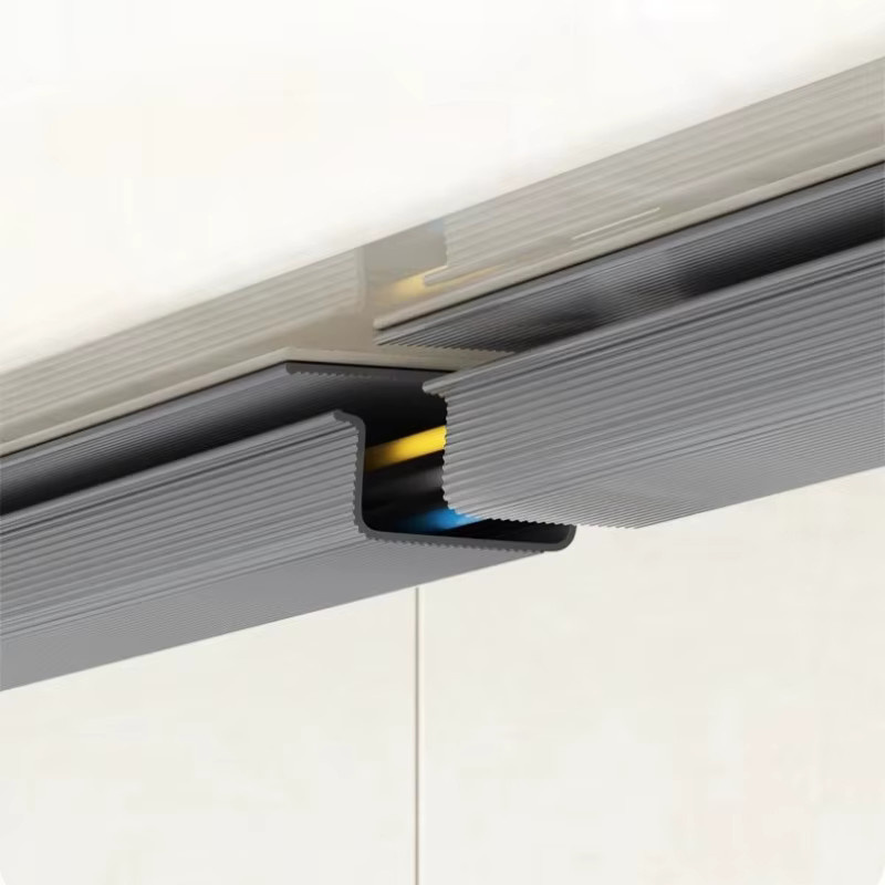 PVC Kabelmanagement Organizer für unter den Schreibtisch, Kabelkanal Set ohne Bohren, Schwarz - Bild 2