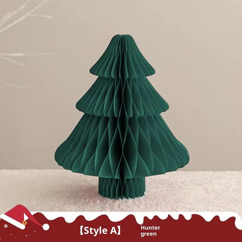 HUXUAN 3D Papier Waben Ball als Weihnachts- und Neujahrsdekoration in Rot für Tisch und Weihnachtsbaum - Bild 4