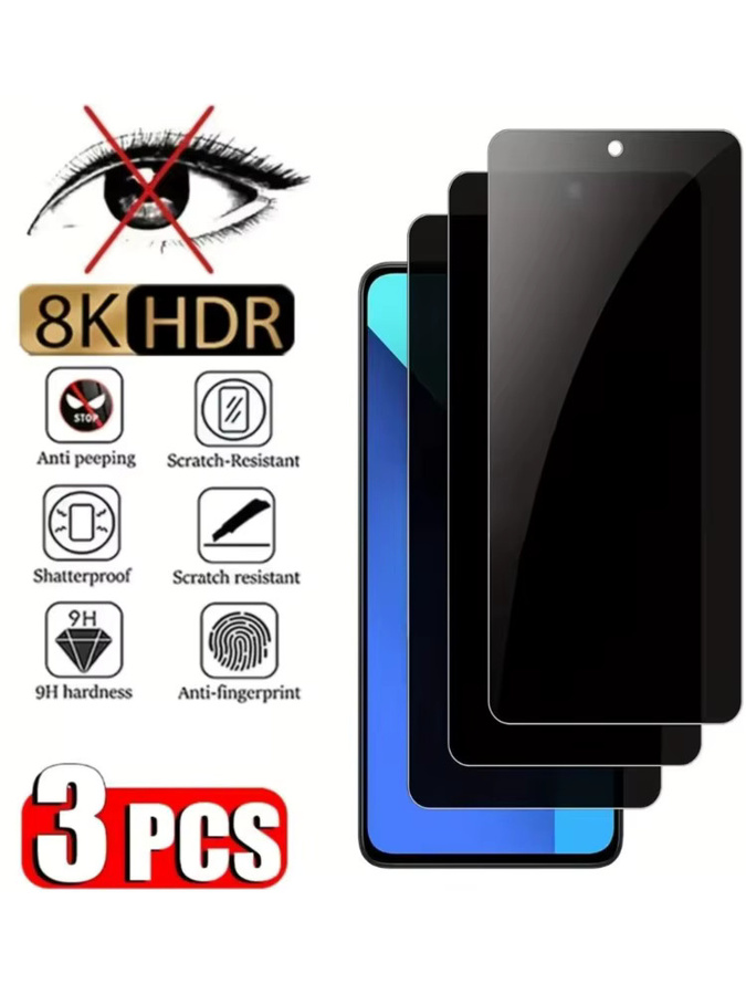 Xiaomi Anti-Spionage Panzerglas Sichtschutz-Displayschutzfolie für Redmi Note 15 Pro 5G 14 13 12 11 10 11S 10S 15C 14C 13C 12C 10C A3 in Transparent - Bild 4