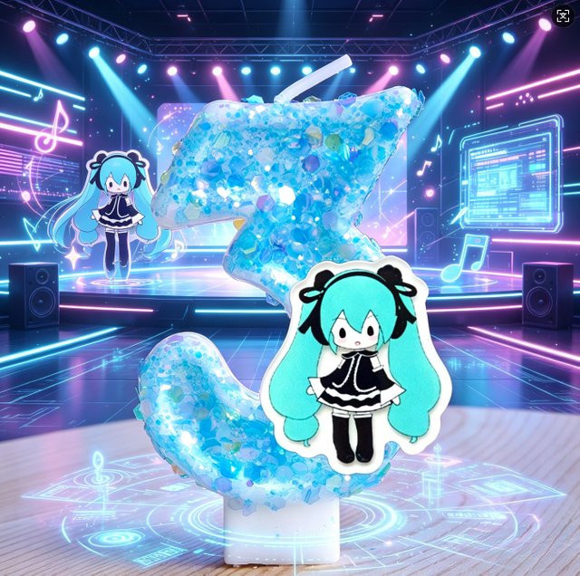 Bandai Hatsune Miku Zahlenkerzen, Cartoon Anime Figur, Kuchendekoration - Bild 1