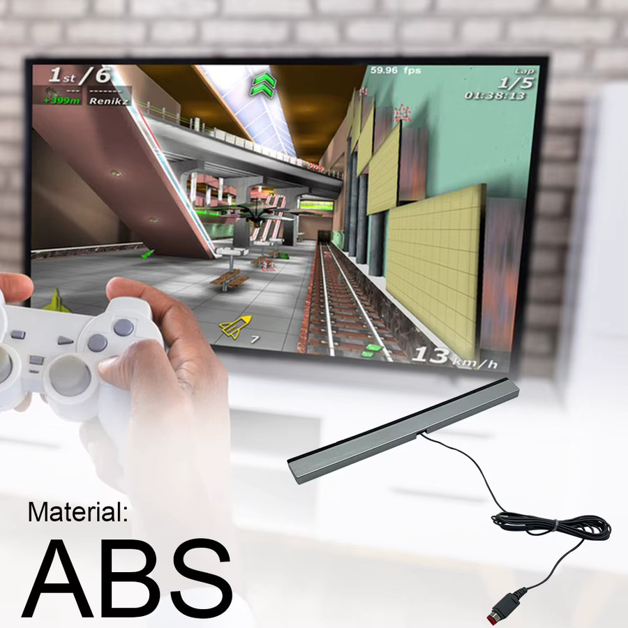 Ersatz Sensor Bar mit USB-Stecker für Nintendo Wii und Wii U, IR-Signal Empfänger Zubehör, Schwarz - Bild 4