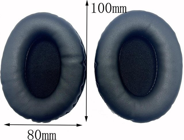 Ovale Ohrpolster aus Leder und Schaumstoff für Kopfhörer, Farbe: Grau - Bild 1