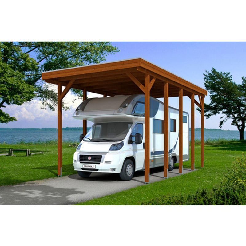 SKANHOLZ Carport Friesland Caravan 2 in Braun, B/T: 397 x 708 cm, Firsthöhe: 371 cm - Bild 2