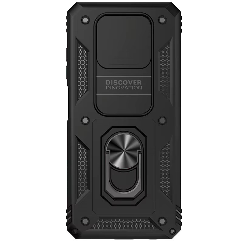 Stoßfeste Magnet-Schutzhülle für Xiaomi POCO X3 Pro und POCO X3 NFC mit Kameraobjektiv-Schutz und Ringhalter in Schwarz - Bild 3