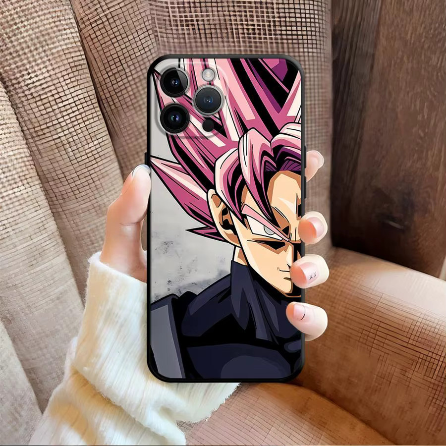 Schwarze weiche Handyhülle mit Dragon Ball Goku Design für iPhone Modelle - Bild 2