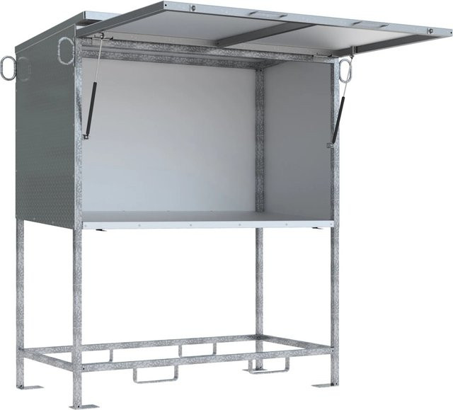 Schake Mobiler Planstand aus feuerverzinktem Stahl und Aluminium, Silber, Höhe: 206,0 cm, Breite: 180,0 cm, Tiefe: 95,0 cm - Bild 1