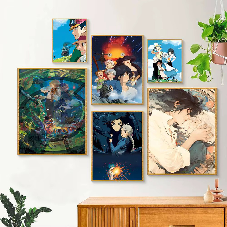 Selbstklebender Anime Poster Aufkleber Das Schloss im Wandel, Mehrfarbig, Papierdruck für Wandgestaltung - Bild 2