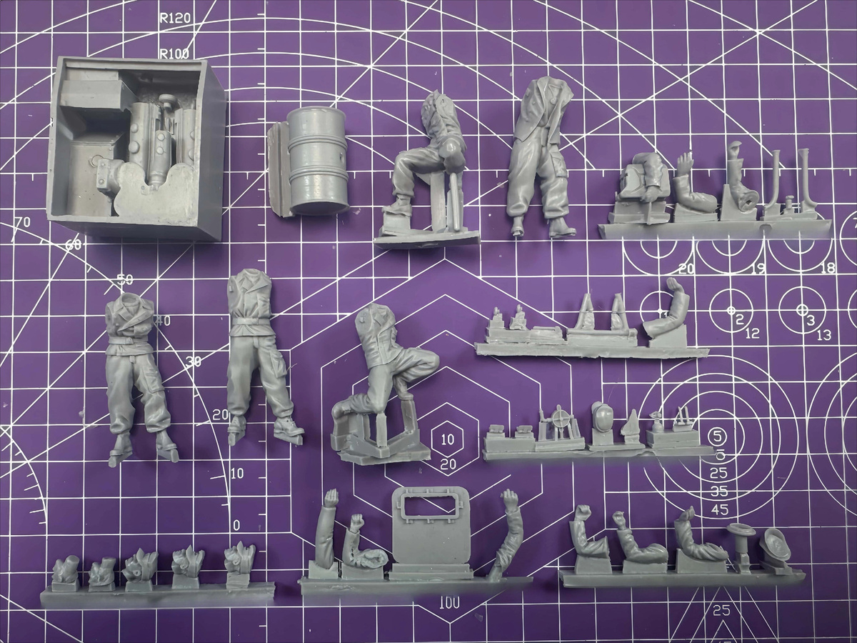 GK Panzerwartungsteam, 1:35, Resin-Modellbausatz, unbemalt - Bild 2