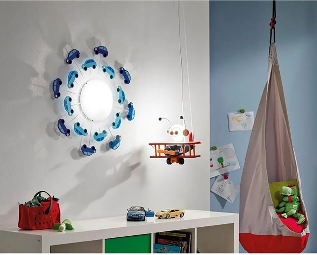 Eglo Deckenleuchte Viki in Blau-Weiß aus Stahl und Glas mit E27 Fassung - Bild 1