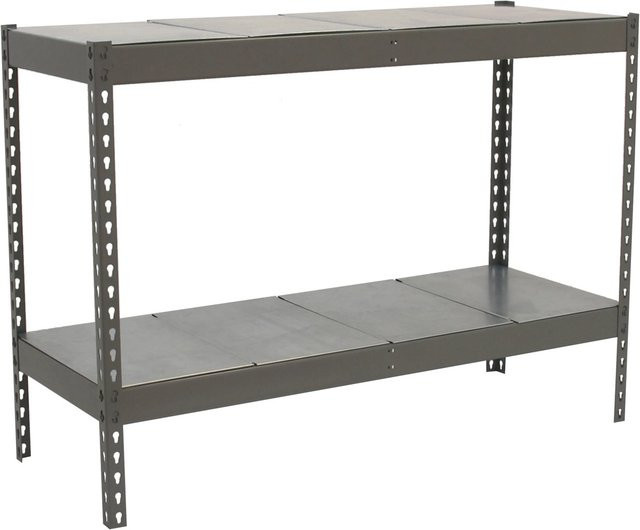 PROREGAL Schwerlastregal Metal Beast Two in Grau mit 2 Ebenen und einer Fachlast von 600 kg, H x B x T: 90 x 120 x 60 cm - Bild 1