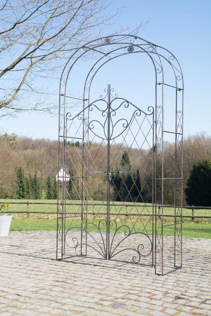 TPFGarden Rosenbogen Melia mit Tor in Bronze aus Metall, Höhe: 220 cm, Breite: 120 cm, Tiefe: 40 cm - Bild 1