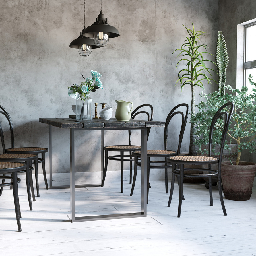 HOMCOM Tischbeine 2er-Set aus Metall in Schwarz, Tischkufen im Industrial-Design, B/H: 60 x 72 cm - Bild 2