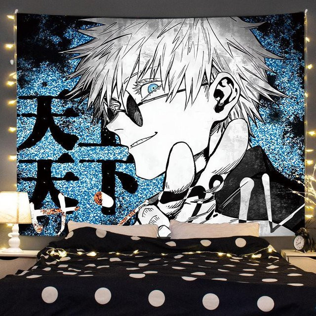 YUV Tapestry Wandteppich Jujutsu Kaisen Gojo Satoru Anime Wandkunst Dekor, Mehrfarbig, Breite: 150 cm, Höhe: 100 cm - Bild 1