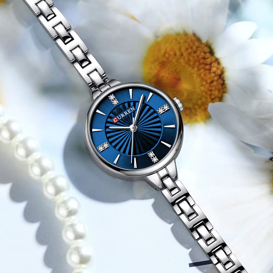 CURREN Armbanduhr, Quarzuhr, Edelstahl, Blau, Damen - Bild 2