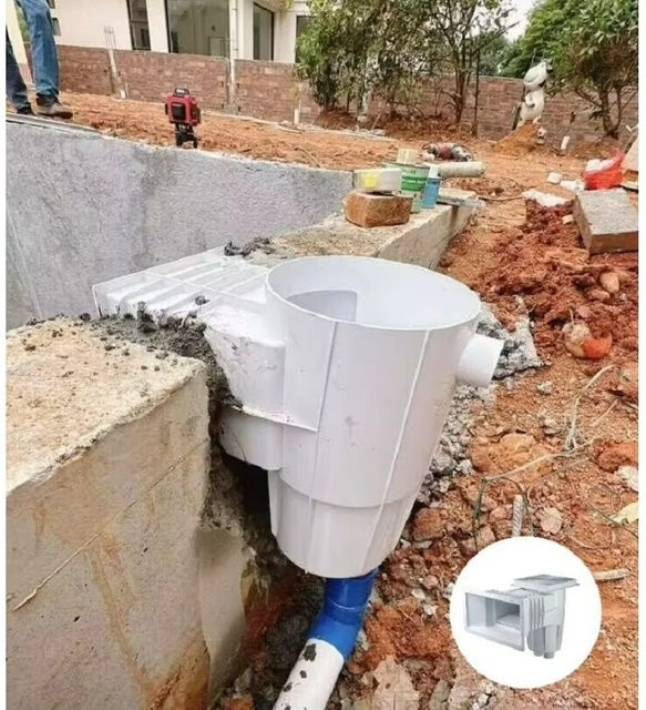 Pikes Wasserskimmer für Schwimmbäder aus weißem ABS-Kunststoff mit UV-Schutz und wasserdichter Filterfunktion - Bild 1