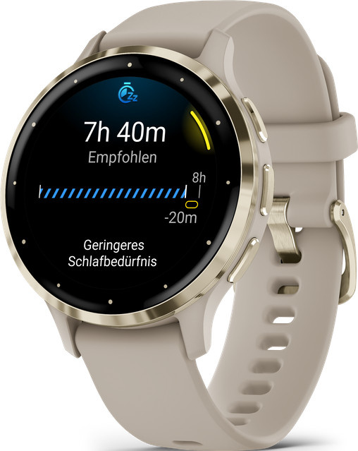 Garmin Venu 3S Smartwatch, 41 mm, Silikon, Damen, Grau, Gold, Beige - Bild 3