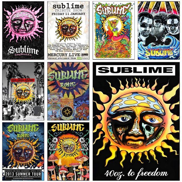 S-Sublime Classic Band Poster Selbstklebender Wandaufkleber in Black8 als Kunstwandbild für dein Zuhause oder Büro - Bild 1