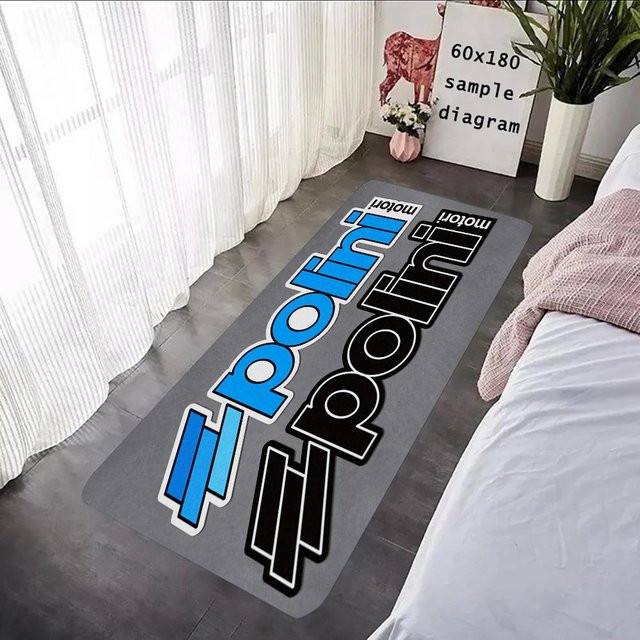 Polini Italien S-Roller Rennfahrer Druckteppich aus Flanell für Badezimmer, Küche oder Eingangsbereich, B/T: 60 x 40 cm - Bild 1