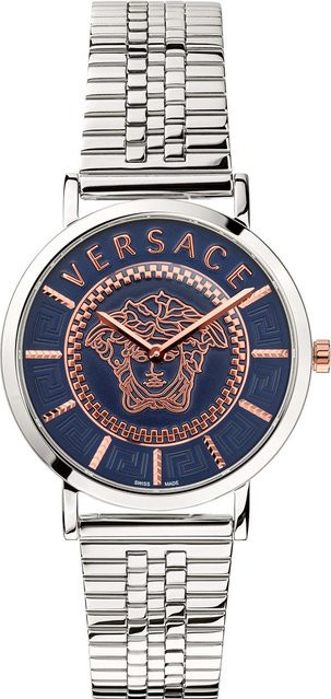 Versace Armbanduhr, Quarz, Edelstahl, Blau, 36 mm, Damen - Bild 1