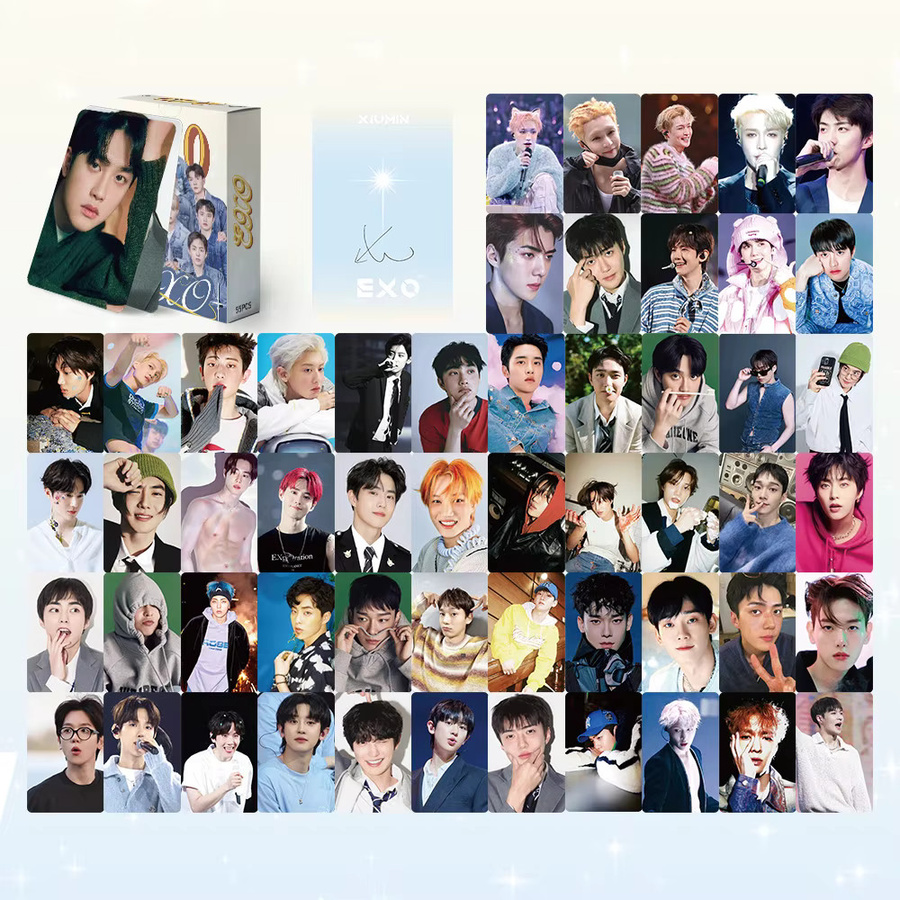 EXO Kpop Boy Band Lomo-Karten Set mit 55 doppelseitig bedruckten Fotokarten und Postkarten in Multicolour - Bild 3