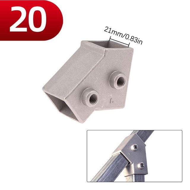 Fivee Vierkantrohr Verbindungsstück aus Aluminiumlegierung als Winkel oder Dreiwege für Lagerregale, Silber - Bild 1