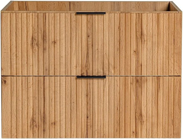 Vente-unique Waschbeckenunterschrank Zevara in Holzoptik, Farbe Beige/Braun, B: 80 cm, H: 57 cm, T: 46 cm - Bild 1