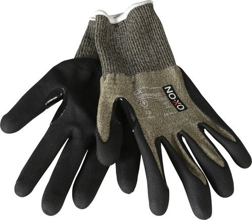 OX-ON Schnittschutzhandschuhe Cut Supreme 9600 in Braun/Schwarz mit Nitrilbeschichtung, Größe M - Bild 1