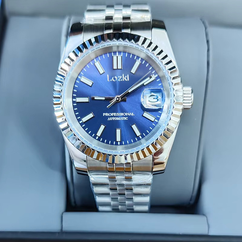 Lozki Armbanduhr, Automatik, Edelstahl, 39 mm, Blau, Herren - Bild 2