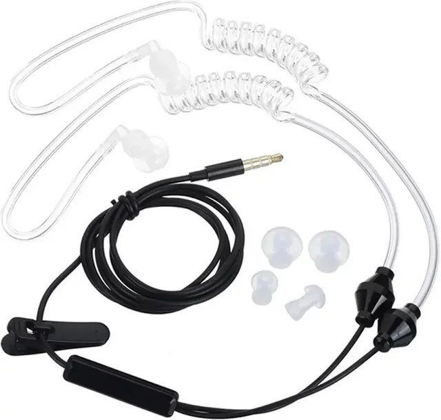 Stereo In-Ear Kopfhörer mit Akustikstrahlungsschutz und Mikrofon-Lautstärkeregler in Schwarz mit 3,5 mm Klinkenanschluss - Bild 1