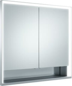 Keuco Royal Lumos 2-türiger Wandeinbau mit Abl, Aluminium, Silber/Weiß, B: 70 cm, H: 73 cm, T: 16 cm - Bild 1