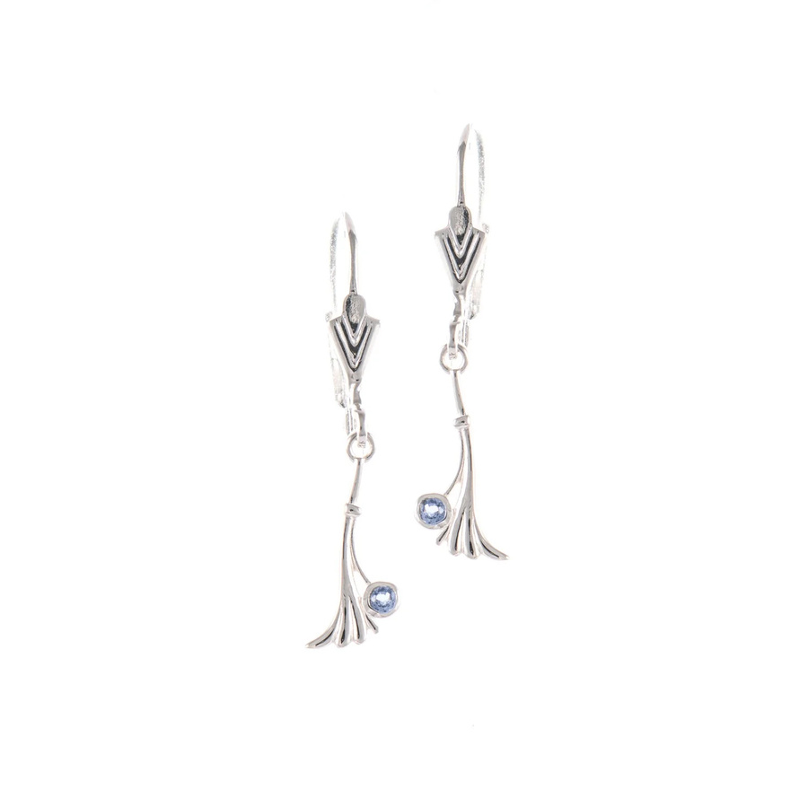 Ohrringe 925 Silber, Zirkonia, hellblau, Damen - Bild 1