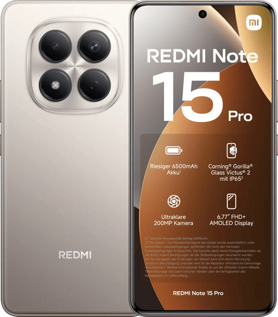 Xiaomi Redmi Note 15 Pro 4G Smartphone Gold 256GB mit NFC und 6,77 Zoll Display - Bild 6