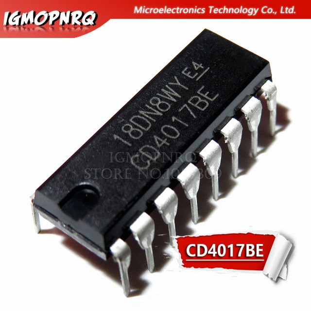 10 Stück CD4017BE DIP16 integrierter Schaltkreis in Schwarz - Bild 1