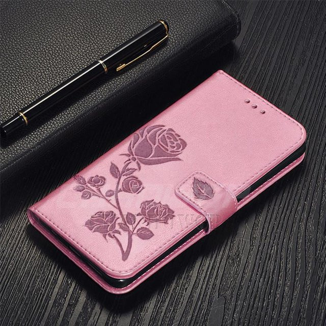 Luxus Rosenleder Wallet Klapphülle für Samsung Galaxy Serie in Rose Gold - Bild 1