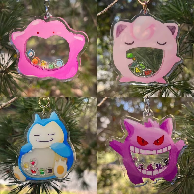 Bandai Pokémon Gengar Snorlax Ditto Jigglypuff Acryl-Shaker Schlüsselanhänger - Bild 3